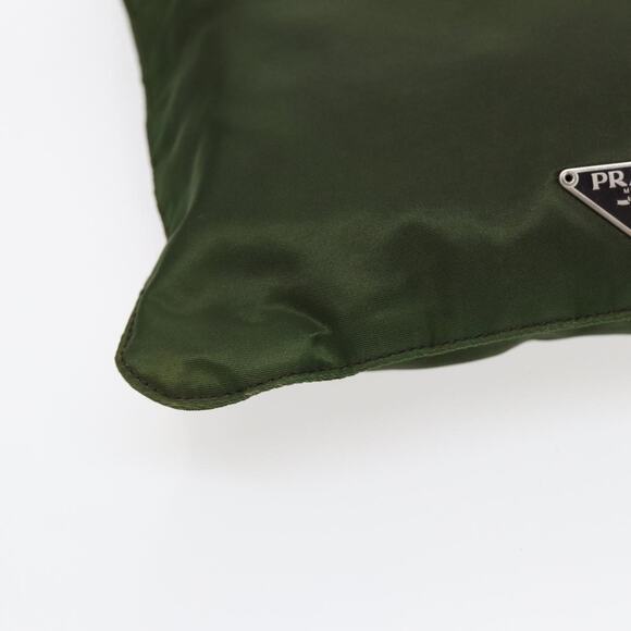 PRADA Shoulder Bag Nylon Khaki Dark Brown Silver - Picture 11 of 16